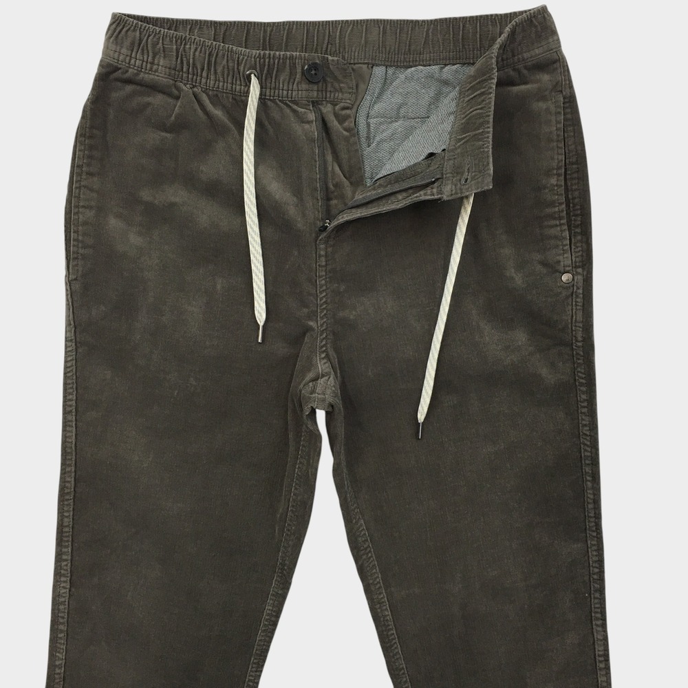 Vuori Mens Optimist Corduroy Elastic Waist Drawstring Pants Brown Size M